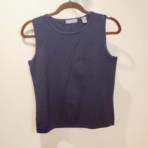 KATE HILL women's black silk blend Tank top size M